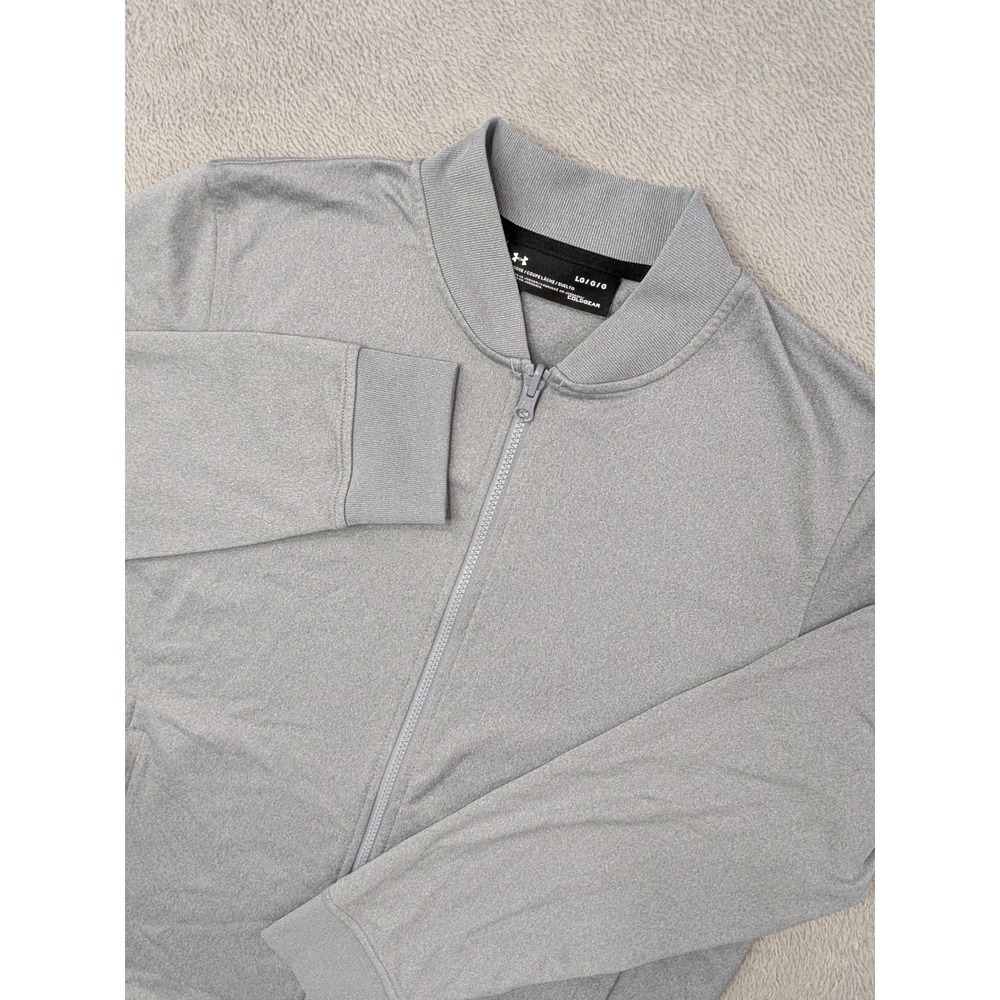 Under Armour ColdGear Men's Size Large Grey Full Zip Jacket Loose Fit